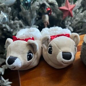 NWT-Rudolph The Red Nose Reindeer - Toddler Girl Booties Slippers